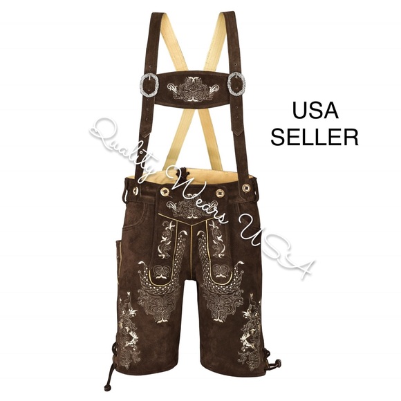 Men Oktoberfest Authentic lederhosen shorts - Picture 2 of 6
